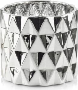 Keramischer Blumentopf silber 13 cm