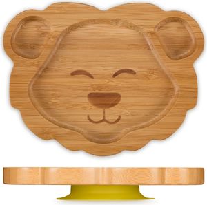 relaxdays Baby-Teller mit Saugnapf "Löwe"