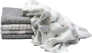 Clevere Kids baby-collection Mulltücher 5er Pack Fuchs - Motiv: Fuchs Stars & Stripes V0