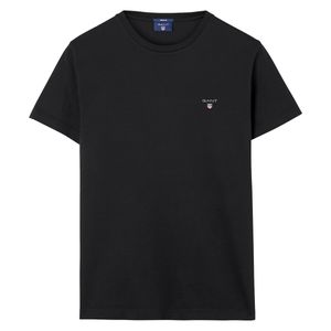 GANT Herren T-Shirt kurzarm - Original T-Shirt, Rundhals, Baumwolle Schwarz XXL (XX-Large)