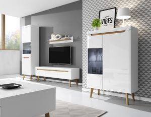BETTSO Minimalistická a priestranná súprava Nodis do obývačky v bielej farbe