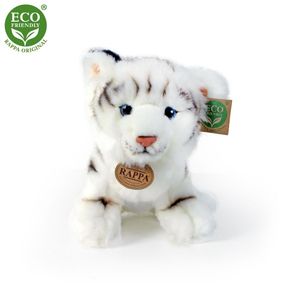 Rappa Plyšový tygr bílý sedící 25 cm ECO-FRIENDLY