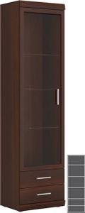 Standvitrine Vitrinenschrank 50 cm nussbaum imperial