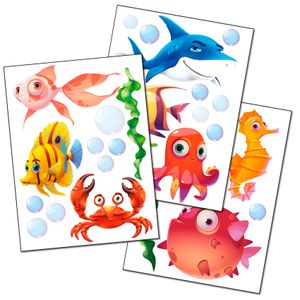 Wandtattoo Fische 2 DIN-A4 Sticker Folie Aufkleber Tiere Kinderzimmer Kinderzimmer Folie Wallprint Y036