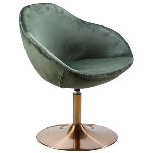 Lounge Chair SARIN Velvet Green / Gold 70x79x70 cm Design