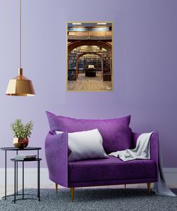 Buch Bibliothek Holz Foto Bild 40x60cm Kunst Fotografie Wand Deko Bücherei Regal
