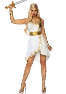 Göttin-Kostüm für Damen Griechin-Kostüm mit Accessoires weiss-gold