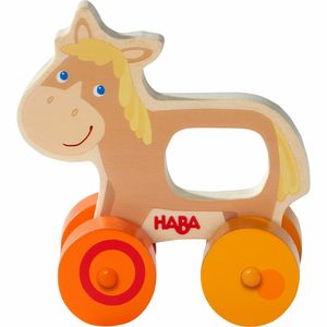 HABA Schiebefigur Pferd, Schiebetier, Motorik Spielzeug, Motorikspiel, ab 10 Monaten, 306366