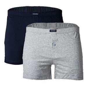 CECEBA Herren Shorts, 2er Pack - Boxershort, Basic, Baumwolle, M-8XL, einfarbig Grau L