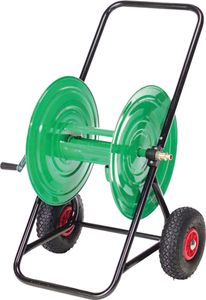 Gartenschlauchwagen aus Metall, 100 Meter, Luftreifen