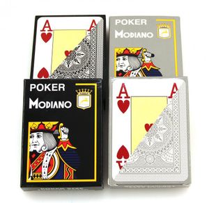 4x Poker 4J Gray und Black  von MODIANO, 100% plastic Casino Pokerkarten