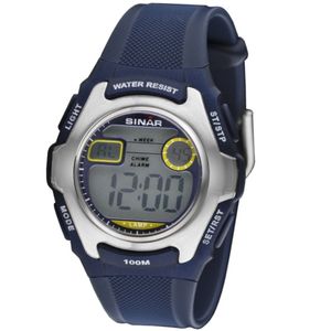 SINAR XE-50-2 Uhr Uni Kautschuk Datum Alarm Licht Digital blau