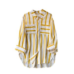Damen Hemden Mittlere Länge Tops Elegantes Tunika Shirt Lose Button Down Bluse Business Gelb,Größe:3XL