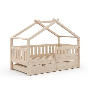 Vitalispa Hausbett Design, 80 x 160 cm mit Gästebett, Naturholz
