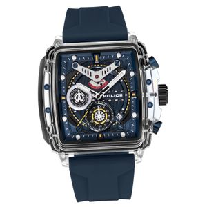 Police Herrenuhr Silikon dunkelblau Police Clout Armbanduhr D2UPOO0052403