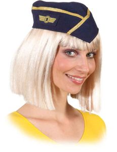 Mütze Stewardess Flugbegleiterin Schiffchen zum Kostüm Karneval