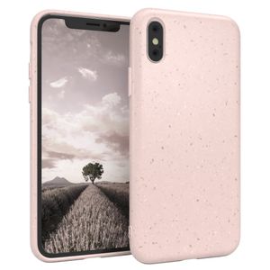 EAZY CASESchutzhülle kompatibel mit Apple iPhone X / XS , Hülle biologisch abbaubar, nachhaltigesCase mit Kameraschutz bestehend aus Pflazenfasern, Pink