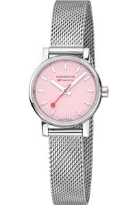 Mondaine Damen Schweizer Quarz Armbanduhr aus Edelstahl mit Edelstahl-Armband - EVO2 - MSE.26130.SM