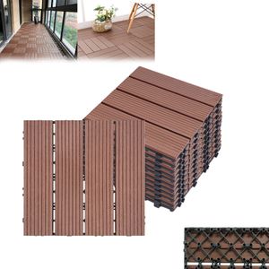 LARS360 22 Stück WPC Fliese, 2qm 30x30cm Terrassenfliesen Balkonfliesen Klickfliese Terrassendielen Balkon Garten Braun