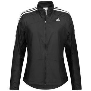 adidas Damen Laufjacke Running-Jacked Marathon 3-Streifen Jacke schwarz, Größe:XL