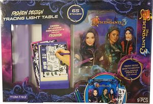 Disney Descendants 3 kreslicí tabule se světelnými šablonami skicák samolepky kreativita pro děti