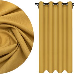 Nepriehľadný záclona s očkami, rozmery: 140x230 cm, farba: žltá Nepriehľadný záclona s očkami, rozmery: 140x230 cm, farba: žltá