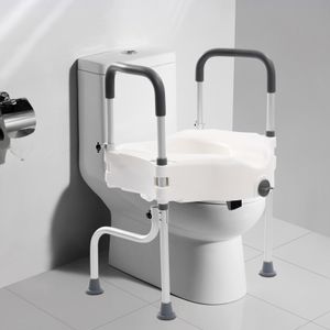 Toilettensitzerhöhung mit Armlehnen, Sicherheitsrahmen Closeshocker Erhöhung Pad 150Kg Gewichtskapazität