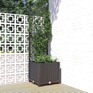 vidaXL Sadzarka z kratką czarna 40x40x136 cm PP