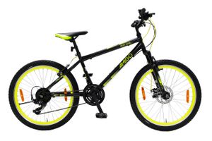 Amigo Next Level - Mountainbike 24 Zoll für Jungen und Mädchen - geeignet ab 135 cm - mit 21-Gang und Scheibenbremse - Schwarz/Gelb