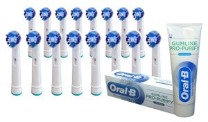 KOMA NK08 - Sada 16 ks náhradních certifikovaných hlavic ke kartáčkům Braun Oral-B PRECISION CLEAN + DÁREK Zubní pasta ORAL-B