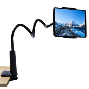 CLM-Tech Schwanenhals Halterung für 4-11 Zoll Tablet PC's und Smartphones, Flexibler Verstellbarer Arm für den Bettrahmen, Schreibtisch und mehr, 78 cm lang, schwarz