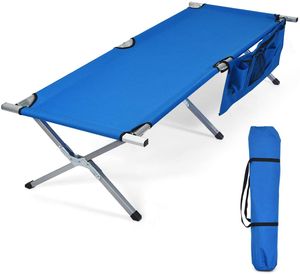 COSTWAY Kempingová posteľ Cot Skladacia posteľ Couch Bed Camping Cot Loadable up to 130 kg, Single Bed Folding Bed with Side Bag 190x73x42cm