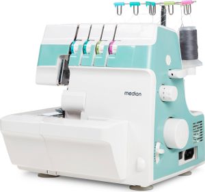MEDION Overlock Nähmaschine SO90 (elektrisch, 90 Watt, LED Licht, mit einem Arbeitsgang schneiden, umfangreiches Zubehör, MD19169) türkis MEDION Overlock Nähmaschine SO90 (elektrisch, 90 Watt, LED Licht, mit einem Arbeitsgang schneiden, umfangreiches Zubehör, MD19169) türkis