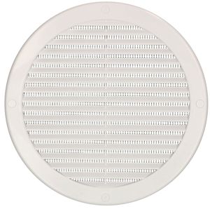 KOTARBAU® Lüftungsgitter Rund ⌀ 200 mm Weiß mit Insektenschutzgitter