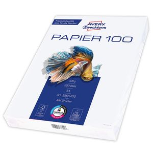 AVERY Zweckform Inkjet-Papier DIN A4 100 g/qm hochweiß 250 Blatt