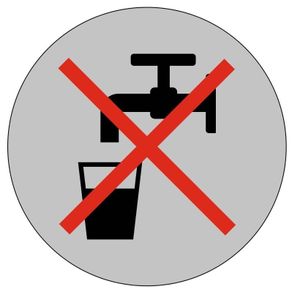 CombiCraft Hliníková cedule na dveře 'No Drinking Water' Ø75 mm s 3M páskou