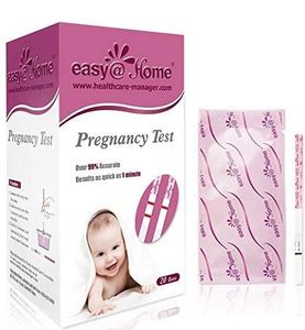 Easy@Home 20 Schwangerschaftstest Streifen Frühtest Schnelltest 10 miu/ml, Fertilitätstest-Kit, 20 HCG Tests
