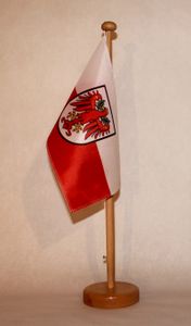 Tischflagge Tirol Österreich 25x15 cm mit Holzständer