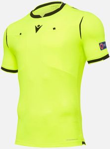 Macron Schiedsrichter Trikot Kurzarm UEFA Euro 2020 Herren neon gelb Gr L