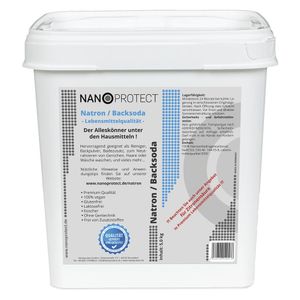 Nanoprotect Natron | Backsoda | Premium Lebensmittelqualität | 5 kg Pulver | Natriumhydrogencarbonat