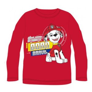 Paw Patrol Langarm-T-Shirt für Jungen - "Born Brave" Design, 100% Baumwolle rot,110