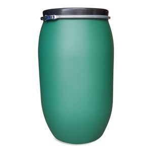 220 Liter Deckelfass, Kunststofffass, Futtertonne, Fass, Weithalstonne Farbe grün (220 D grün)