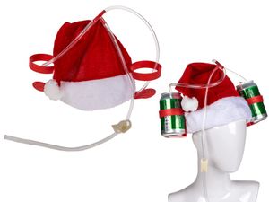 Vianočná čiapka na pitie Pivná prilba Pivná prilba Santa Claus pre dve plechovky Chlastová prilba