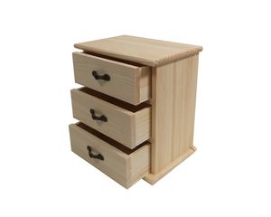 Holzkästchen Holz Kommode Aufbewahrungsbox Sammelkasten mit 3 Schubladen