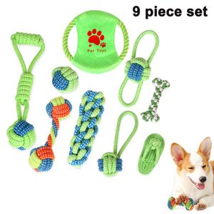 Spielzeug Hund Seil, Hergestellt aus 100% Natürlicher Baumwolle Hunde Intelligenz Entwickeln Geeignet für Welpen und Kleine Hunde Verschiedene Hundebälle Welpenspielzeug Seil (9-Teiliges Set)