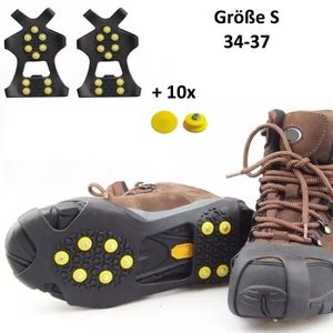 Anti-Rutsch Schuhspikes EU 34-37 (S), Eiskrallen, Schuhkrallen, Gleitschutz, Spikes für Schuhe inkl. 10 Ersatzsikes