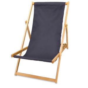 Liegestuhl klappbar aus Holz - Klappstuhl Klappliege Sonnenstuhl Strandstuhl Holzklappstuhl Sonnenstuhl Gartenliegen Grau 1 Stück
