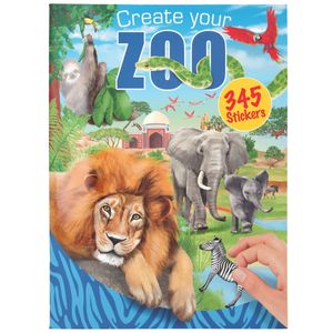 Depesche 11416 Create your ZOO Malbuch mit Stickern Kreativbuch Aufkleberspaß
