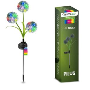 Lampa solarna LUMILED do ogrodu zewnętrznego, z kolcem naziemnym, kwiaty mniszka lekarskiego, mlecze, lampa solarna RGB IP44 akumulator 600 mAh, solarna lampa ogrodowa LED 68,5 cm ozdoby ogrodowe