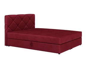 MOB, Manželská postel Boxspring 180x200 cm - Karum (vínová) (s matrací a roštem)